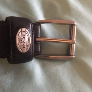 Fossil Brown Leather Belt Size 38